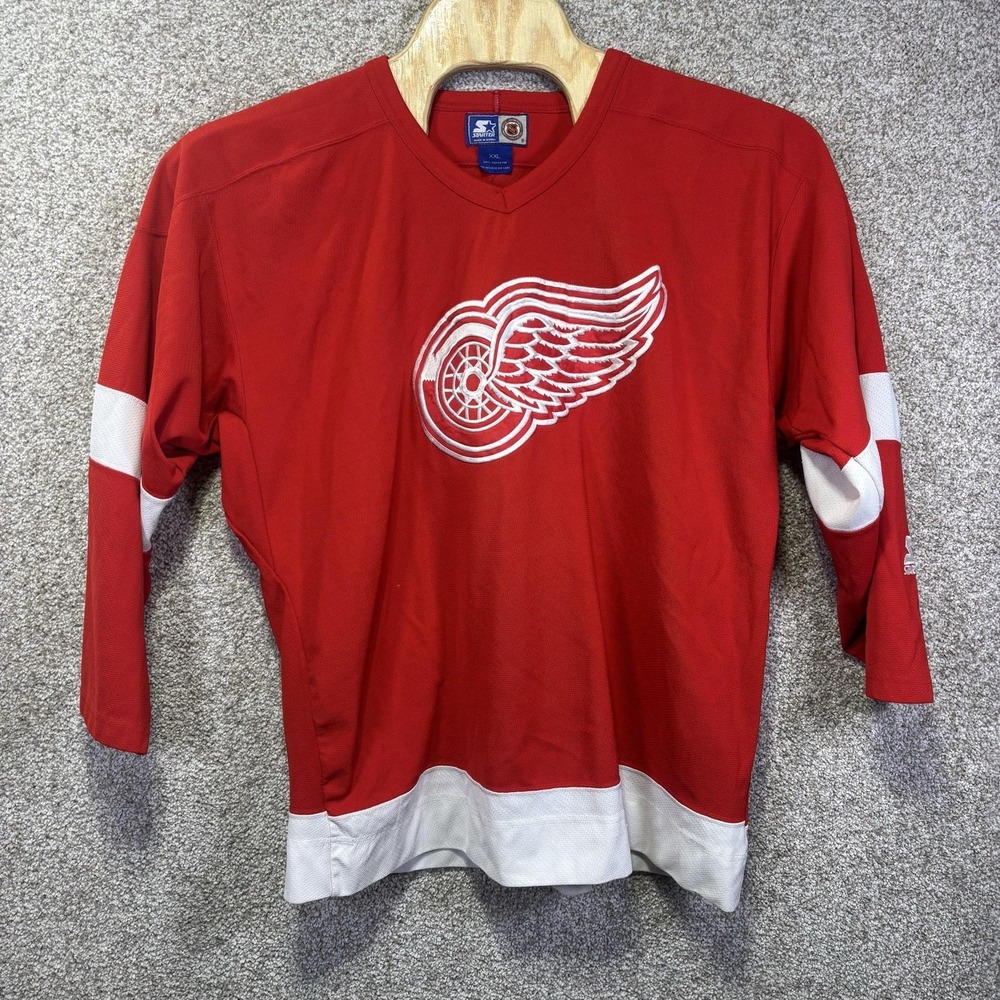 Vintage Detroit Red Wings Hockey Jersey Mens 2XL Red NHL Hockey Starter 90s